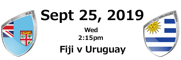Sept 25, 2019 Wed 2:15pm Fiji v Uruguay