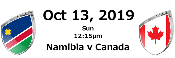 Oct 13, 2019 Sun 12:15pm Namibia v Canada
